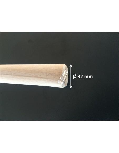 Manche marteau coffreur Ø 39 x 29 mm en bois