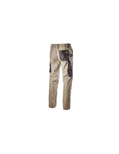 Pantalon beige stretch avec genouillères en coton