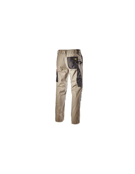Pantalon beige stretch avec genouillères en coton
