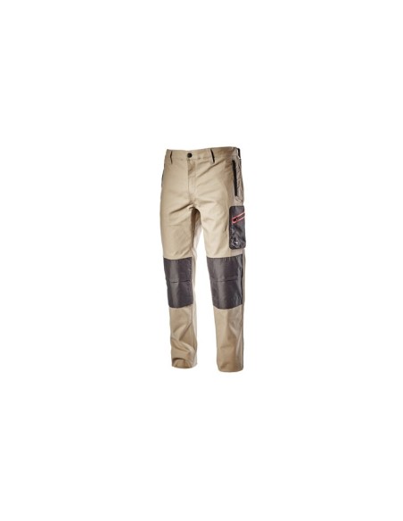 Pantalon beige stretch avec genouillères en coton