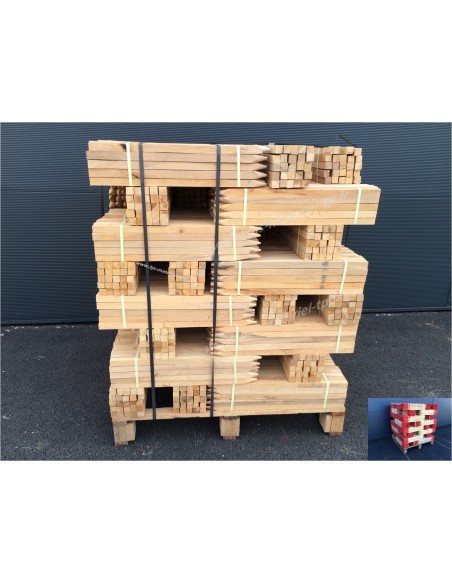 Piquets bois 70 cm bout non peint