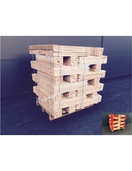 Piquets bois 80 cm bout peint rouge