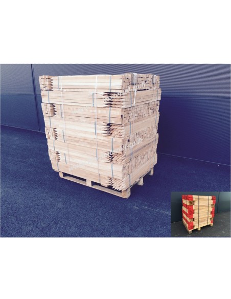 Piquet bois 100 cm bout peint rouge