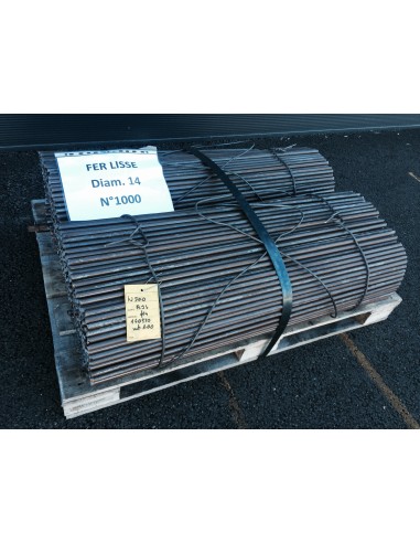 Piquet fer lisse non appointé L 1 m Ø 14 mm