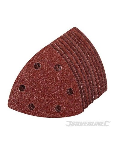 Lot de 10 feuilles 90 mm abrasives triangulaires auto-agrippantes