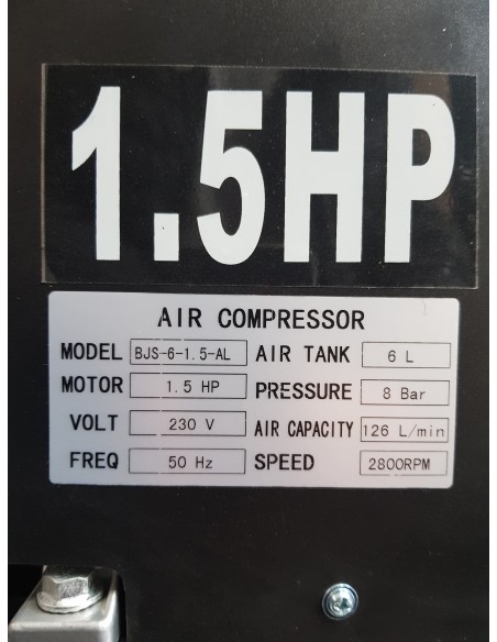 Compresseur d'air coaxial 6 L, 1,5 cv, électrique Compresseur d'air coaxial 6 L, 1,5 cv, électrique