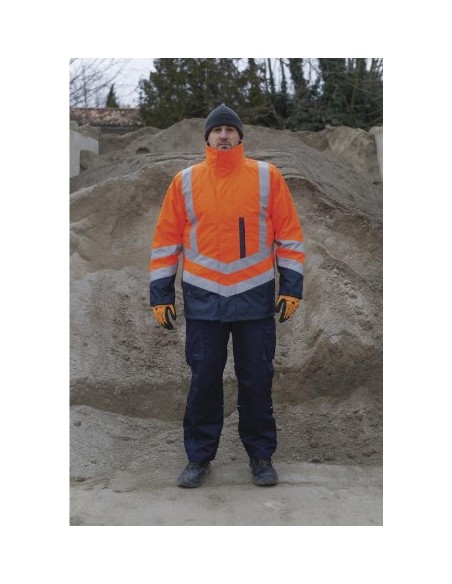PARKA 4 EN 1 HAUTE VISIBILITÉ POLYESTER OXFORD ENDUIT PU