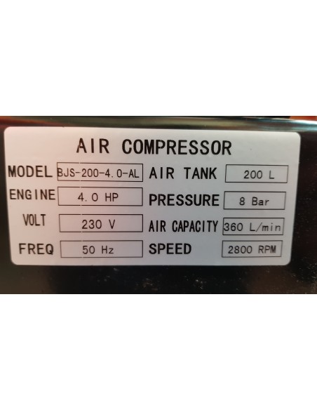 Compresseur d'air 200 L, 4 cv, électrique