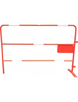Barrière de chantier rouge Ø 25mm petite plaque