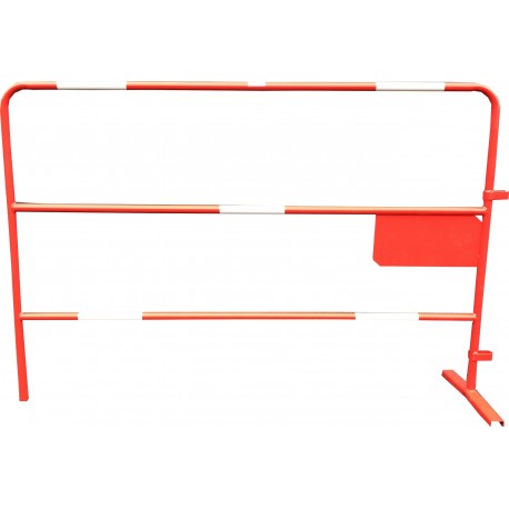 Barrière de chantier rouge Ø 25mm petite plaque