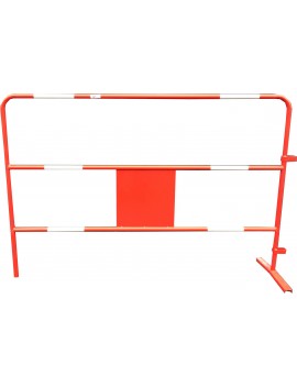 Barrière de chantier rouge Ø 25 mm grande plaque