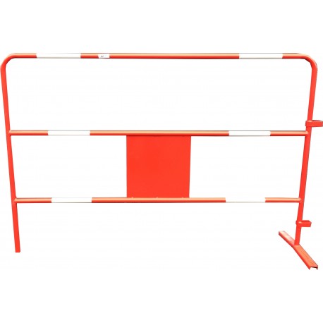 Barrière de chantier rouge Ø 25 mm grande plaque