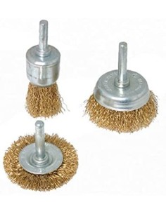 Brosses et roues à fils d'acier laitonnés 3 pcs