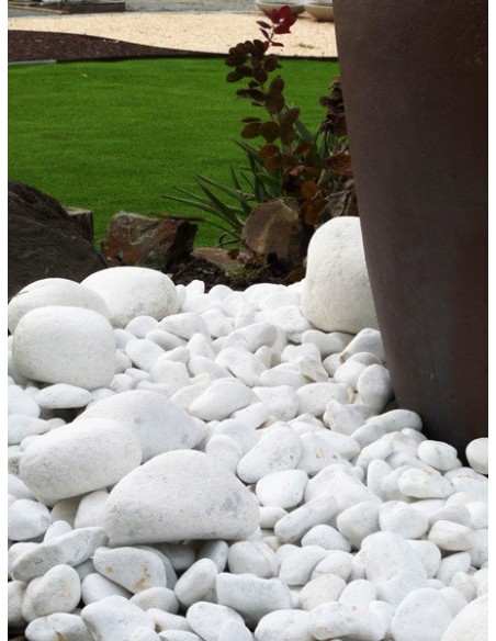 Galet Marbre Blanc pur 10-20 Sac de 20kg