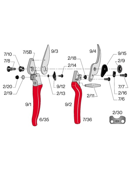 Poignée complète sans contre-lame pour F9