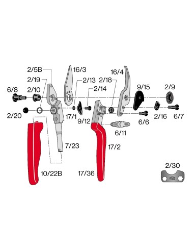 Recouvrement plastique pour poignée contre-lame F17
