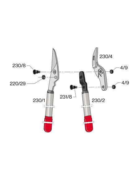 Poignée avec lame pour F230