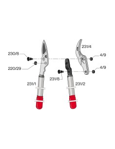 Poignée avec lame pour F231 2