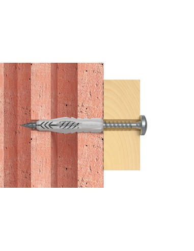 Cheville tous matériaux UX 6 x 35 RH avec collerette et crochet rond Boîte de 25