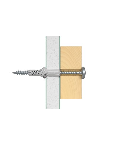 Cheville tous matériaux UX 6 x 35 WH avec collerette et crochet droit Boîte de 25