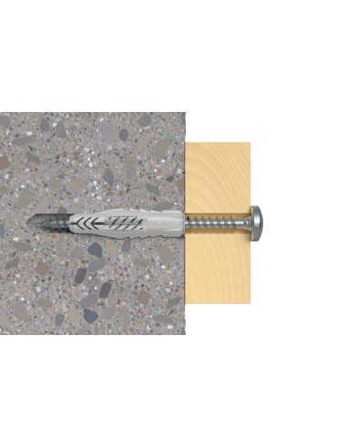 Cheville tous matériaux UX 6 x 35 WH avec collerette et crochet droit Boîte de 25