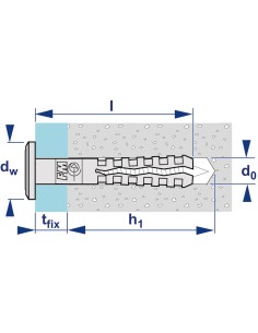 Cheville-clou à frapper TAP-LARGE 5/15x40 2