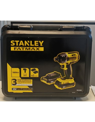 Perceuse visseuse à percussion STANLEY + 2 batteries 2Ah + chargeur + mallette