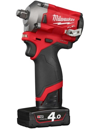 Clé à choc Milwaukee (1x batterie 2,0 Ah + 1x batterie 4,0 Ah) dans HD Box - 339 Nm - 1/2"