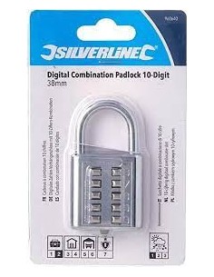 Cadenas à combinaison 10 chiffres 38 mm