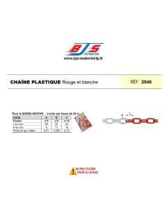 Chaîne plastique rouge et blanche pour la SIGNALISATION 2