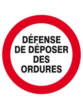 DEFENSE DE DEPOSER DES ORDURES D.420MM SOFOP TALIAPLAST - 623216