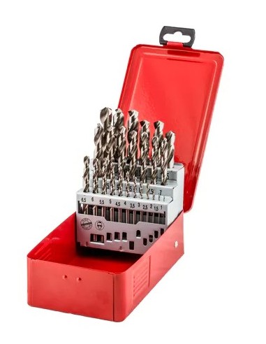 Coffret métal de 25 mèches acier HSS-G Ø1-13/0,5 EXTRA FISCHER