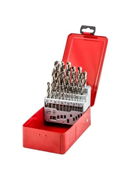 Coffret métal de 25 mèches acier HSS-G Ø1-13/0,5 EXTRA FISCHER